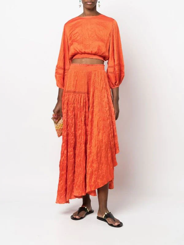 Maje Langärmelige Cropped-Bluse Orange 4 Maje Langärmelige Cropped-Bluse Orange - Image 2