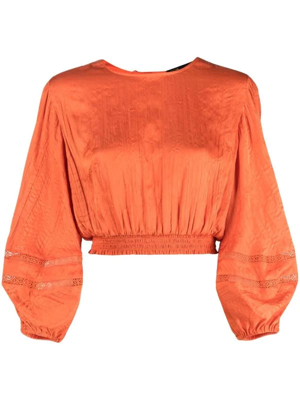 Maje Langärmelige Cropped-Bluse Orange 3 Maje Langärmelige Cropped-Bluse Orange