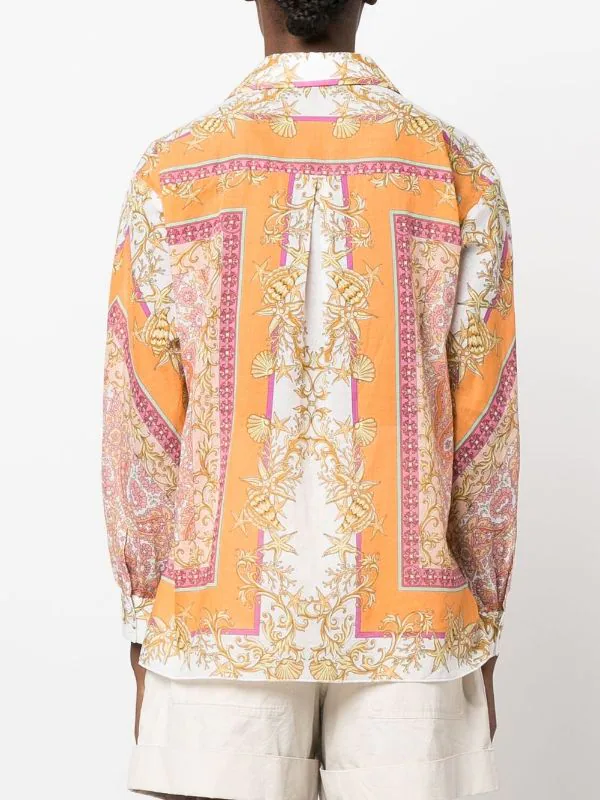 Maje Foulard Coquillage Hemd Mit Muschel-Print Damen 6 Maje Foulard Coquillage Hemd Mit Muschel-Print Damen - Image 4