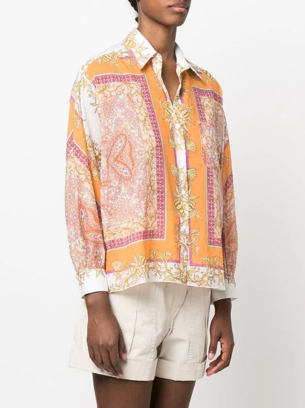 Maje Foulard Coquillage Hemd Mit Muschel-Print Damen 5 Maje Foulard Coquillage Hemd Mit Muschel-Print Damen - Image 3