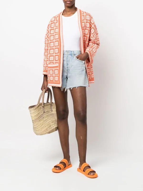 Maje Orange Strickmantel Mit Patches Damen 4 Maje Orange Strickmantel Mit Patches Damen - Image 2