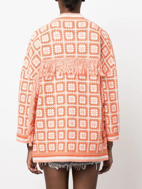 Maje Orange Strickmantel Mit Patches Damen 6 Maje Orange Strickmantel Mit Patches Damen - Image 4